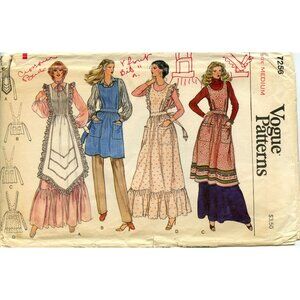 Vogue 7256 Misses Aprons Sewing Pattern Size Medium Bust 34-36" 12 Pieces Uncut